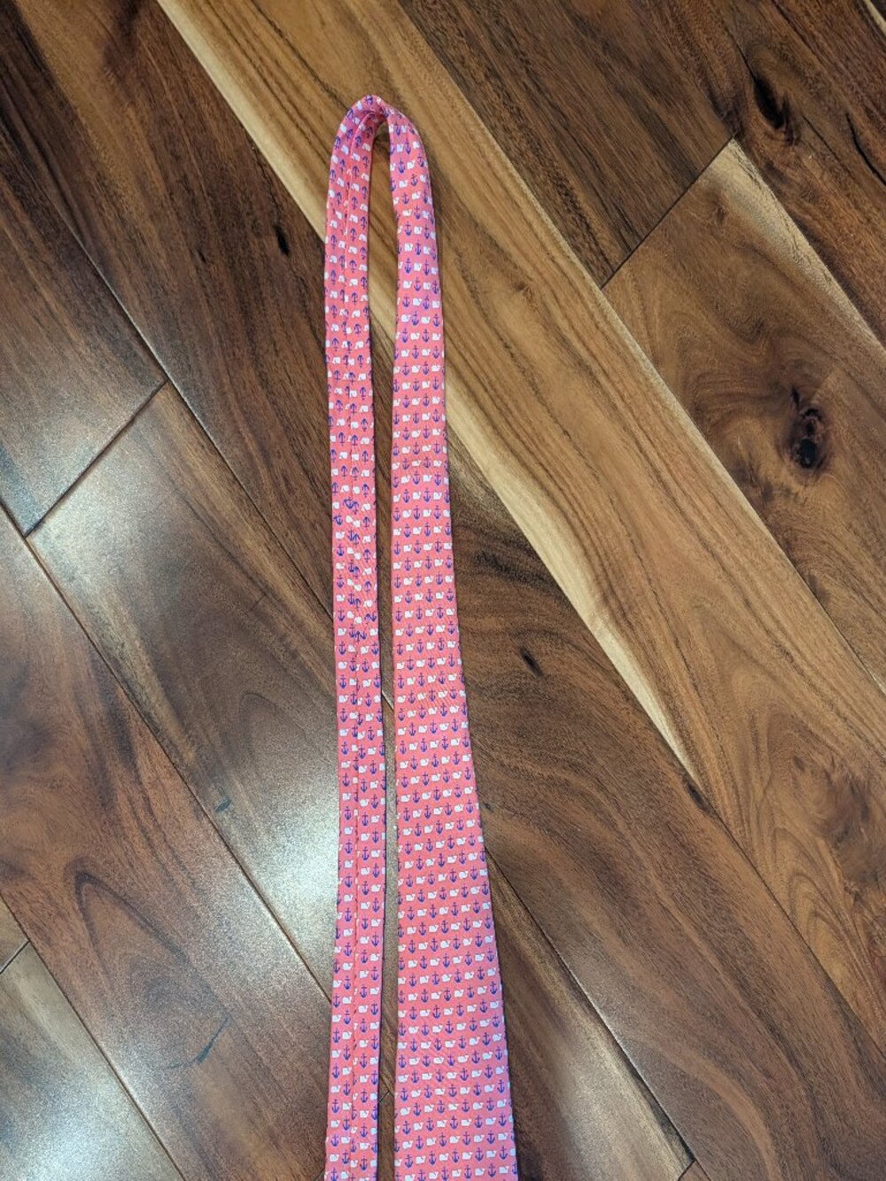 Boys Vineyard Vines Tie - Pink w/ Anchors and Whales